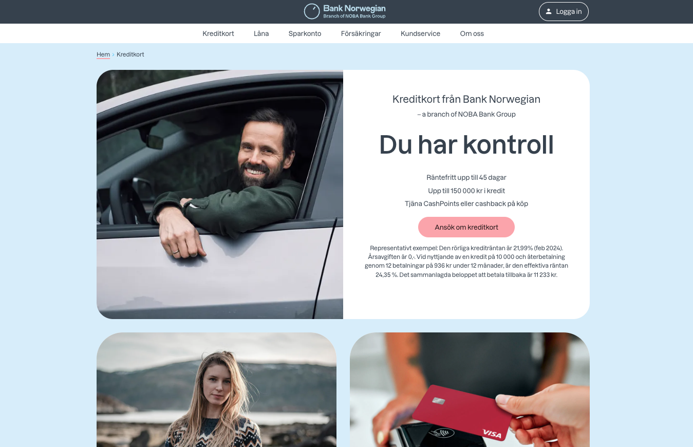 Bank Norwegian Kreditkort bild