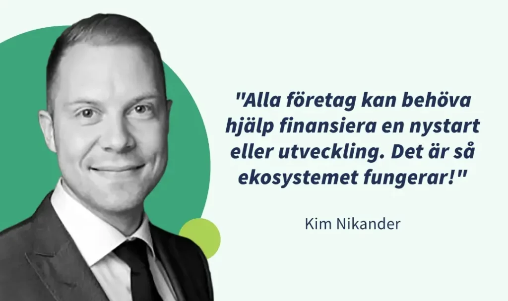 hur ekosystemet f&ouml;r f&ouml;retagsl&aring;n fungerar, citat av Kim p&aring; Comparia